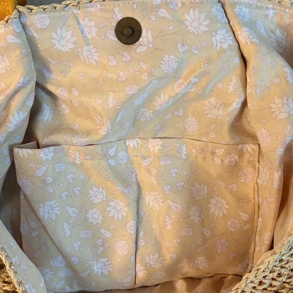 3 for 25!‎ Universal Thread Tote Bag with Yellow Handles - Picture 3 of 6
